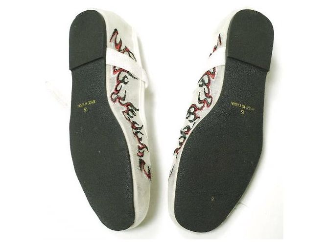 Autre Marque Mrs ROSE Bestickte Tüll-Kung-Fu-Schuhe Weiß - Ansicht 9