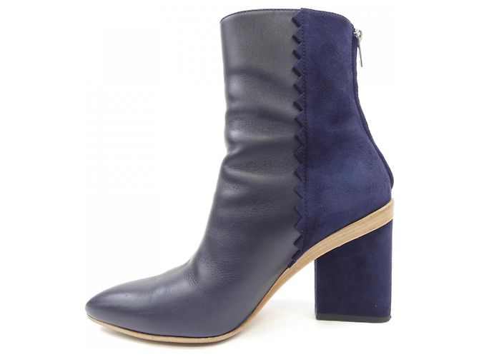 Hermès 172054Z Botas Botas de cuero Azul Azul marino - vista 2