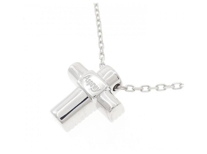Autre Marque Collana a Croce con Diamanti in Oro Bianco 18K Asprey Argento - vista 4