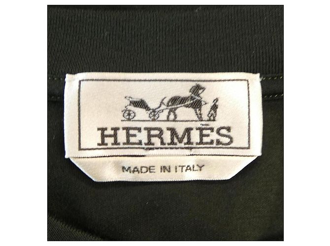 Hermès Camiseta de algodão Hermes Verde Caqui - vista 4