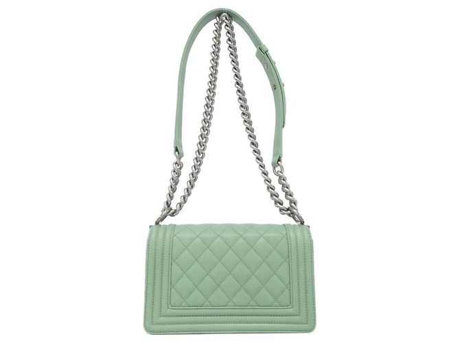 Borsa a tracolla Chanel Boy Line 67085 Verde - vista 2