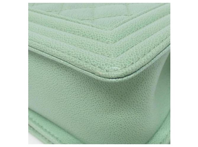 Borsa a tracolla Chanel Boy Line 67085 Verde - vista 3