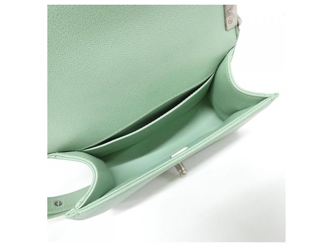 Borsa a tracolla Chanel Boy Line 67085 Verde - vista 6