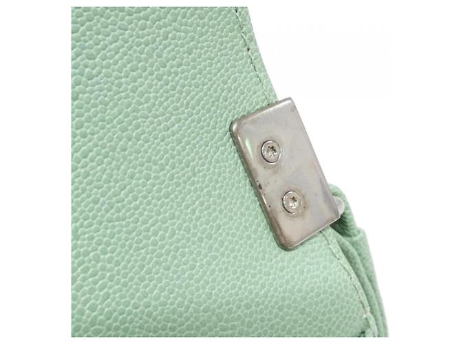 Borsa a tracolla Chanel Boy Line 67085 Verde - vista 7
