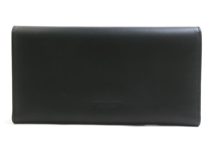 Cartera larga de cuero negro Bottega Veneta - vista 2