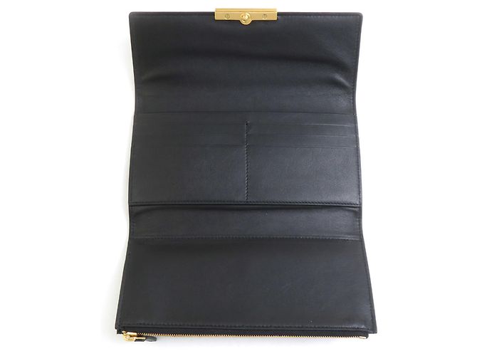Cartera larga de cuero negro Bottega Veneta - vista 3