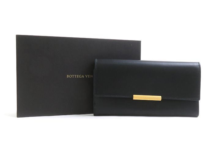 Cartera larga de cuero negro Bottega Veneta - vista 8