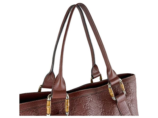 Borsa Tote Gucci in pelle marrone - vista 12