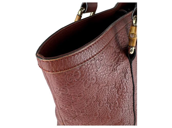 Borsa Tote Gucci in pelle marrone - vista 6