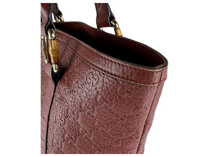 Borsa Tote Gucci in pelle marrone - vista 7