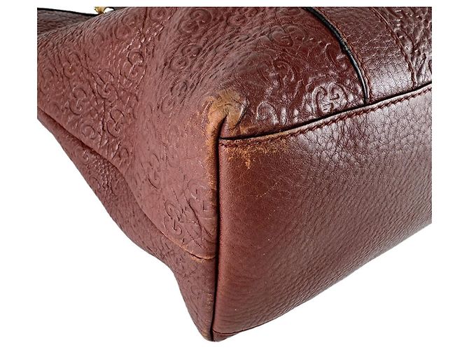 Borsa Tote Gucci in pelle marrone - vista 8