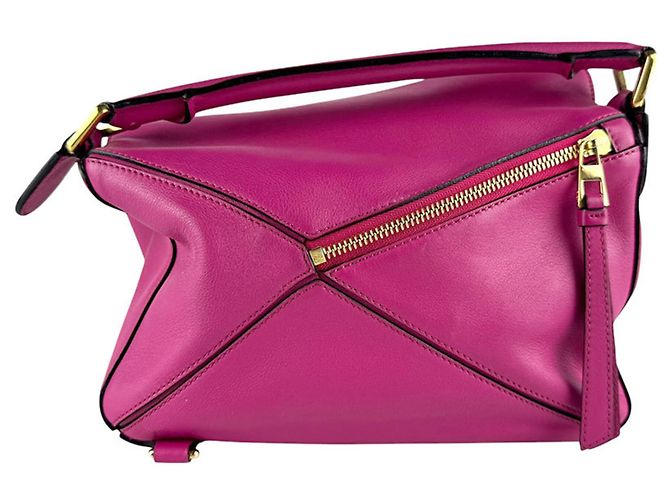Borsa Puzzle Loewe in pelle rosa - vista 3