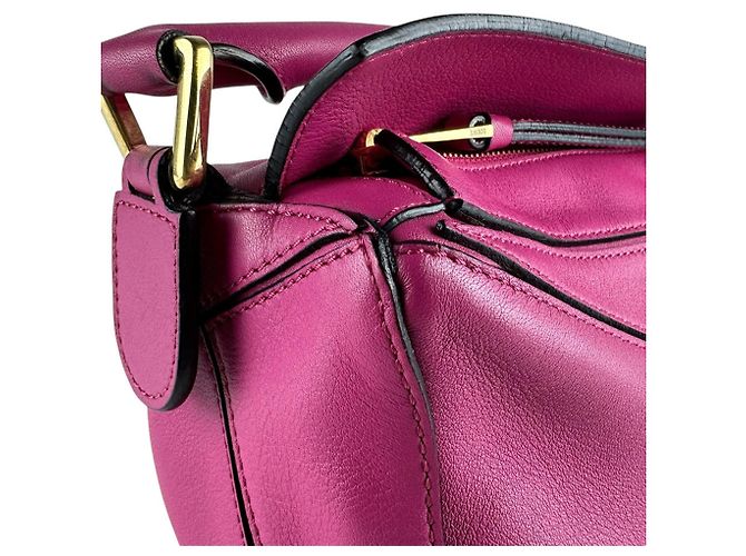 Borsa Puzzle Loewe in pelle rosa - vista 6