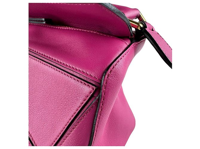 Borsa Puzzle Loewe in pelle rosa - vista 7
