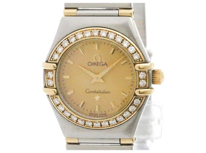 Reloj Omega Constellation Quartz de acero inoxidable y oro amarillo con bisel e índices de diamante y nácar 22 - vista 2