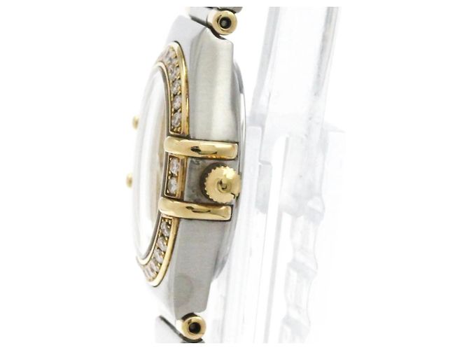Reloj Omega Constellation Quartz de acero inoxidable y oro amarillo con bisel e índices de diamante y nácar 22 - vista 3