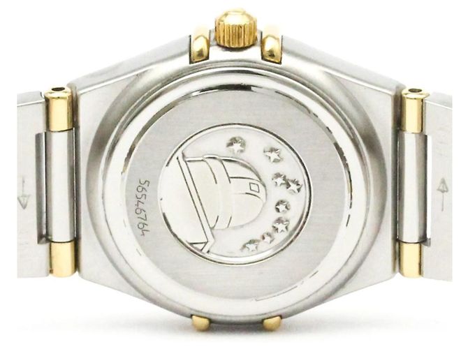 Reloj Omega Constellation Quartz de acero inoxidable y oro amarillo con bisel e índices de diamante y nácar 22 - vista 5