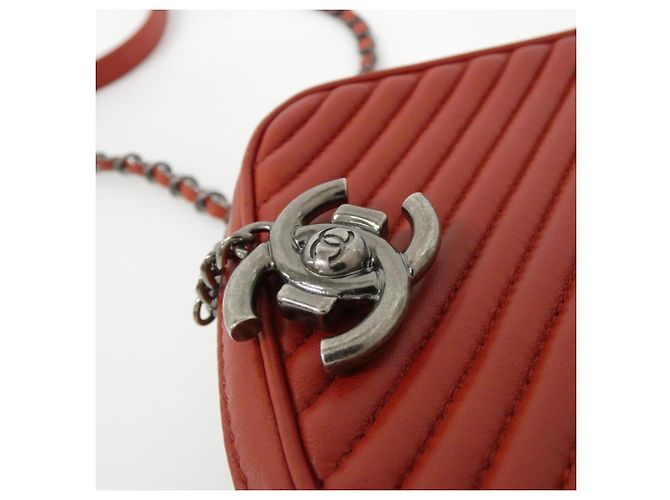 Borsa a tracolla Chanel Coco Boy Line 92655 Rosso - vista 3