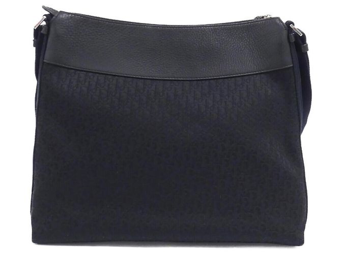 Borsa a tracolla in tela nera Christian Dior Nero - vista 2