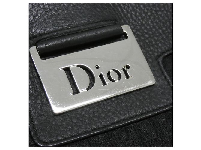 Borsa a tracolla in tela nera Christian Dior Nero - vista 5