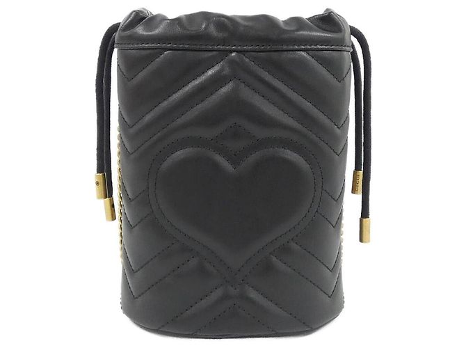 Borsa a tracolla Gucci GG Marmont in pelle nera Nero - vista 2
