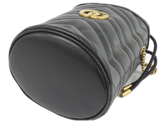 Borsa a tracolla Gucci GG Marmont in pelle nera Nero - vista 3