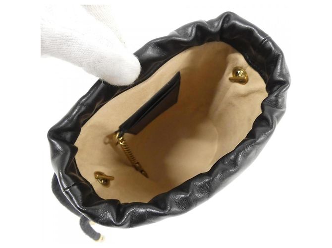 Borsa a tracolla Gucci GG Marmont in pelle nera Nero - vista 6