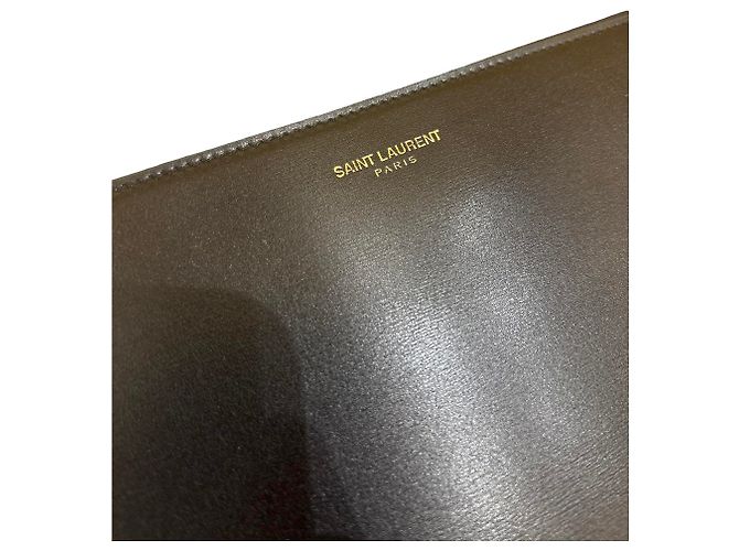 Saint Laurent Zip Leather Medium Negro - vista 2