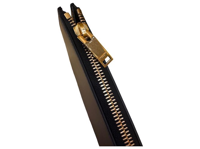 Saint Laurent Zip Leather Medium Negro - vista 3