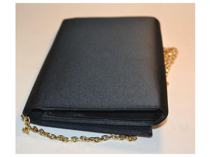 Guy Laroche Pochette negra con cadena dorada y cristales Negro - vista 5