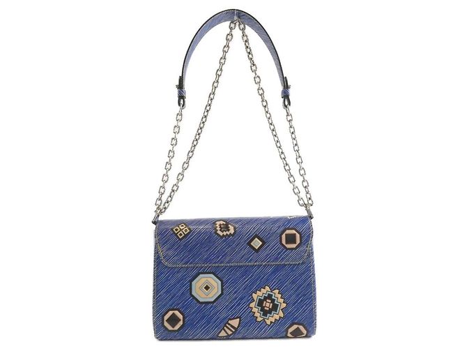 Borsa a Spalla Louis Vuitton Epi Twist MM Blu - vista 2