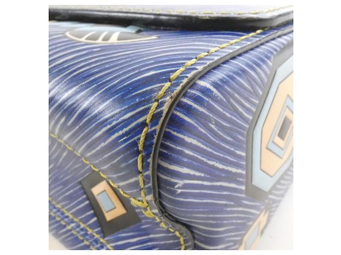 Borsa a Spalla Louis Vuitton Epi Twist MM Blu - vista 3