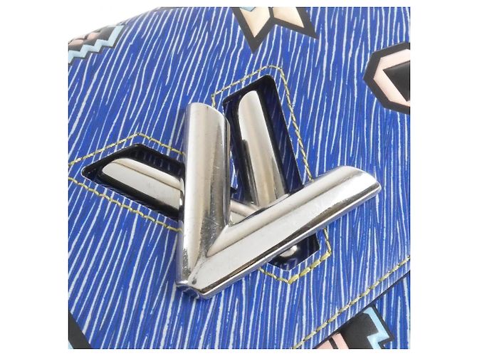 Borsa a Spalla Louis Vuitton Epi Twist MM Blu - vista 4