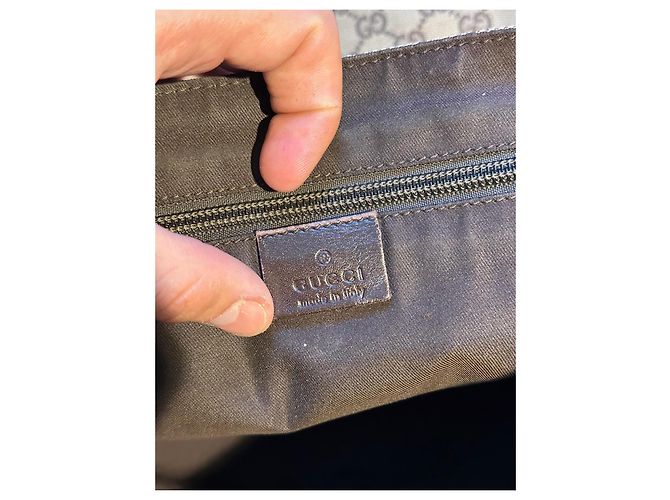 Borsa a Tracolla Gucci GG Supreme Beige Cammello - vista 8
