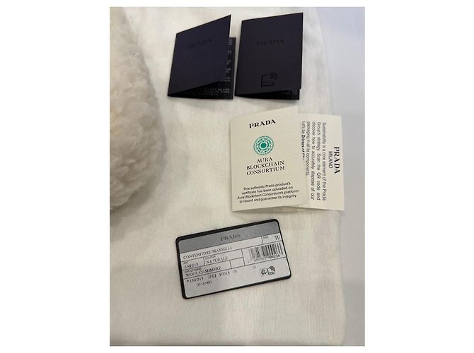 Prada Re-Edition 2000 Borsa in Lana e Cashmere Crudo - vista 15