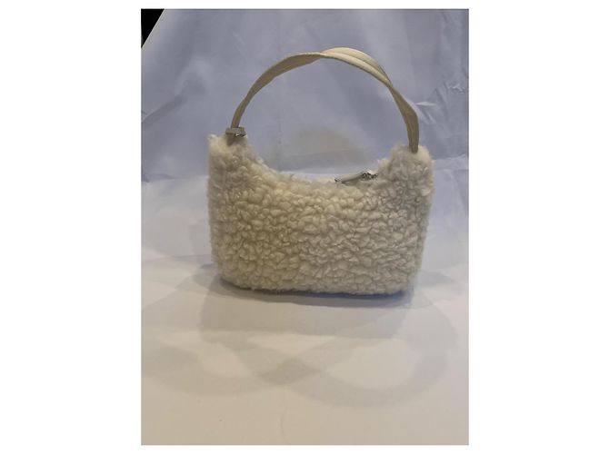 Prada Re-Edition 2000 Borsa in Lana e Cashmere Crudo - vista 2