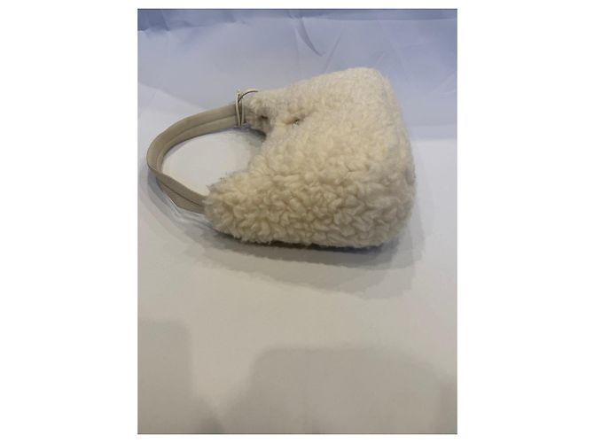 Prada Re-Edition 2000 Borsa in Lana e Cashmere Crudo - vista 3