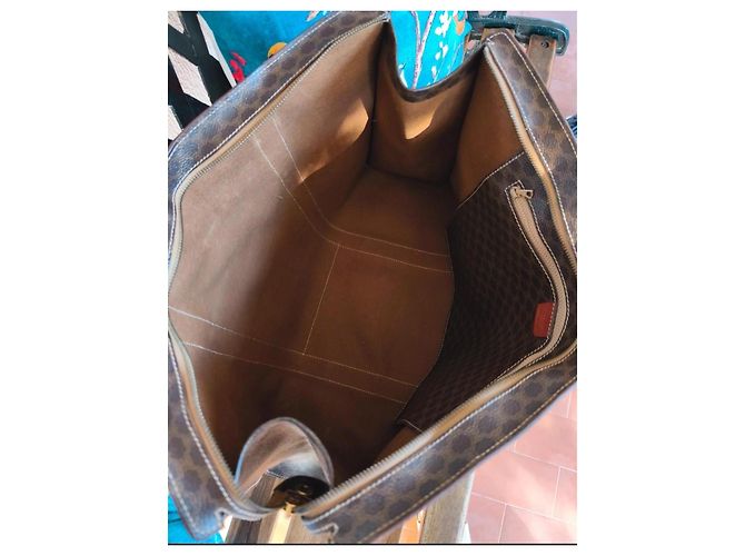 Céline Borsa da viaggio Celine in tela monogram marrone e pelle caramello Monogramma - vista 14