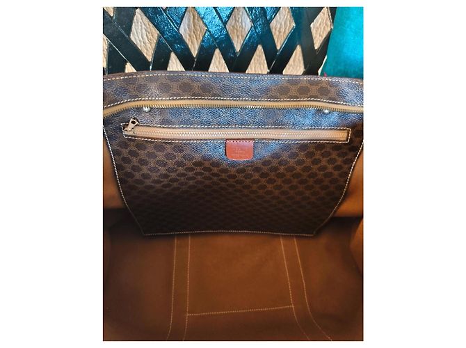 Céline Borsa da viaggio Celine in tela monogram marrone e pelle caramello Monogramma - vista 17
