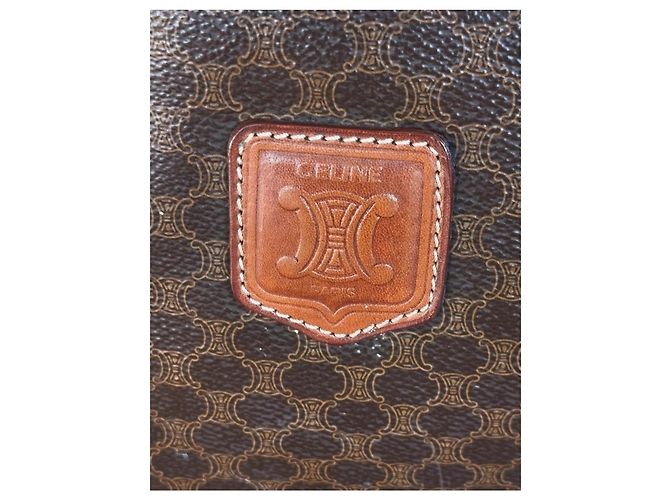 Céline Borsa da viaggio Celine in tela monogram marrone e pelle caramello Monogramma - vista 5