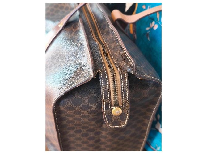 Céline Borsa da viaggio Celine in tela monogram marrone e pelle caramello Monogramma - vista 6