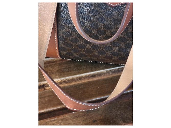 Céline Borsa da viaggio Celine in tela monogram marrone e pelle caramello Monogramma - vista 8