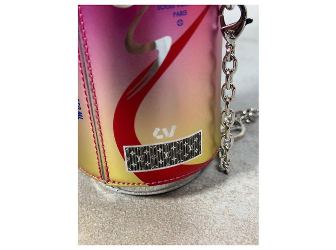 Clutch Louis Vuitton Canette « The It Can » Rosa e Giallo Metallico - vista 4
