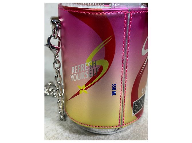 Clutch Louis Vuitton Canette « The It Can » Rosa e Giallo Metallico - vista 5