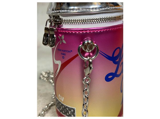 Clutch Louis Vuitton Canette « The It Can » Rosa e Giallo Metallico - vista 6