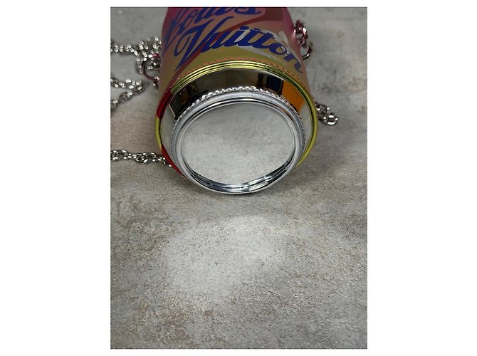 Clutch Louis Vuitton Canette « The It Can » Rosa e Giallo Metallico - vista 7