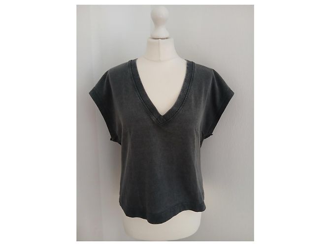 Pack de dos camisetas Zara de algodón Beige Gris - vista 4