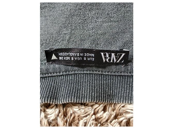Pack de dos camisetas Zara de algodón Beige Gris - vista 6