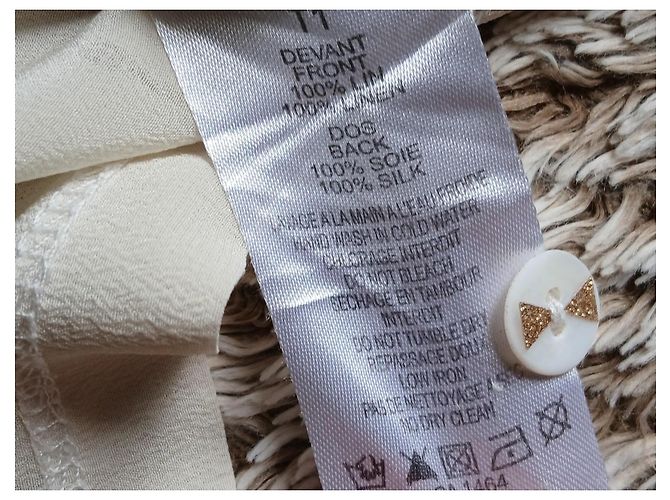 Des Petits Hauts T-shirt de lin e seda cinza e creme Cru - vista 5