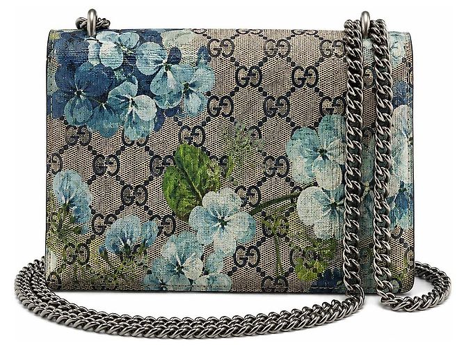 Borsa a tracolla Dionysus Gucci GG Supreme con stampa floreale Blu Multicolore Beige Verde - vista 2